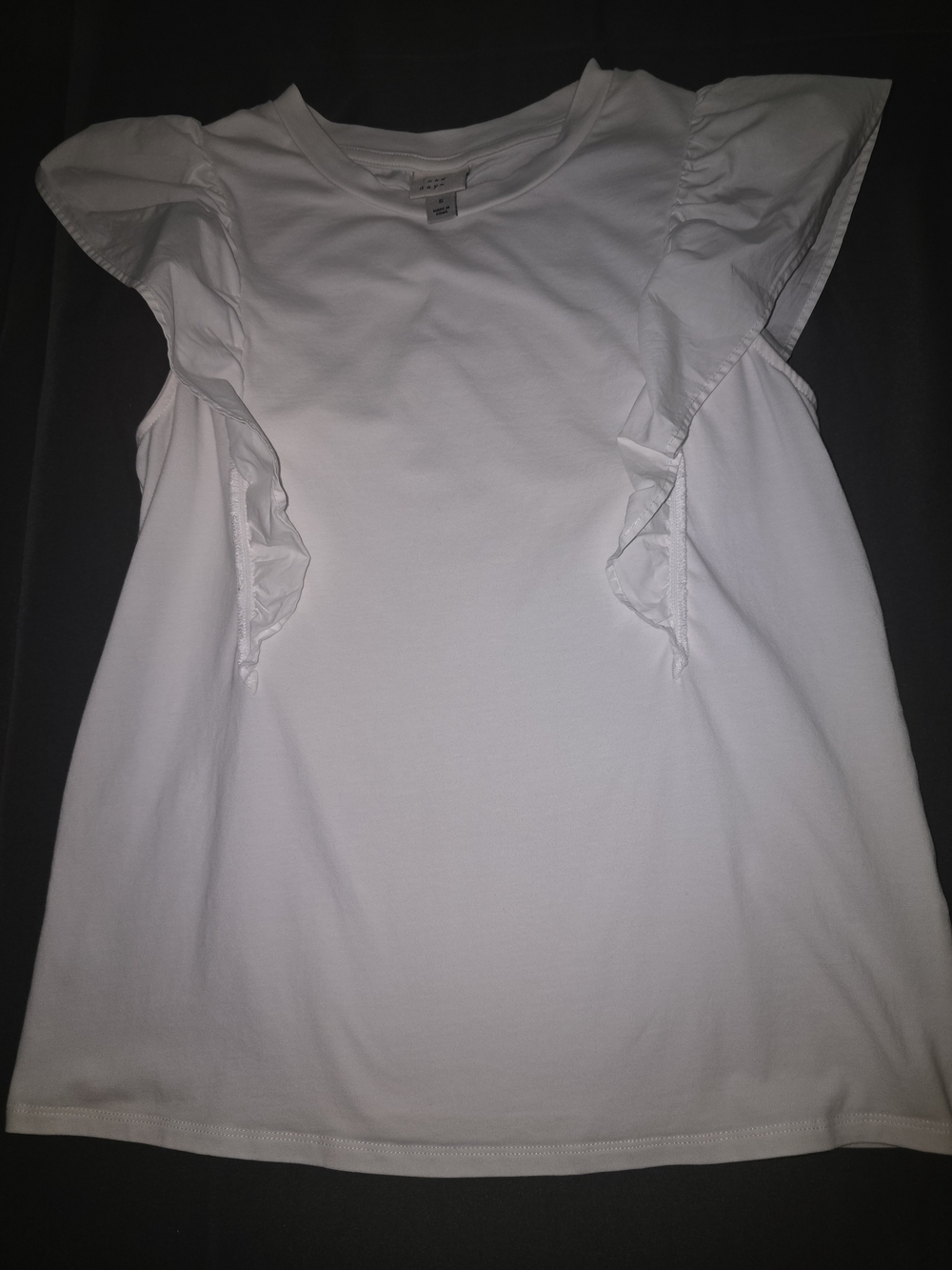 White Ruffle Sleeve Women's Top